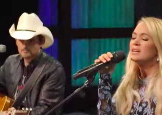 Carrie Underwood Fills In For Alison Krauss To Sing “Whiskey Lullaby” With Brad Paisley
