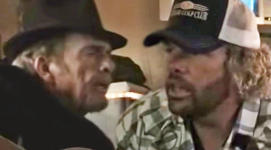 Rare Footage Of Merle Haggard & Toby Keith Singing Together On A Tour Bus Resurfaces
