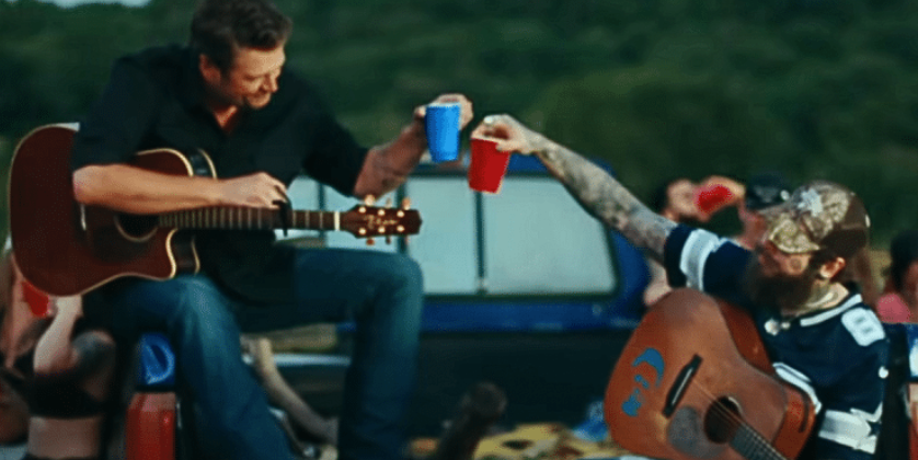 Post Malone & Blake Shelton Drop The Ultimate Party Music Video For “Pour Me A Drink”