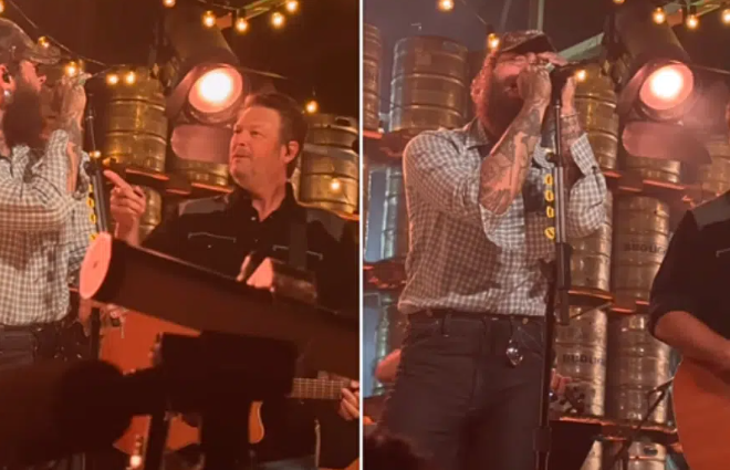 Post Malone Surprises Nashville Crowd With Two Duets With Blake Shelton