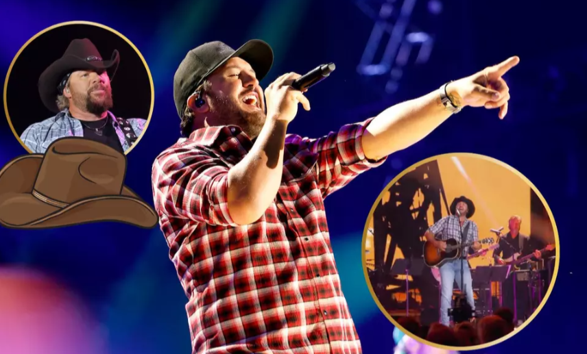 Luke Bryan Dons a Cowboy Hat to Honor Toby Keith (VIDEO)