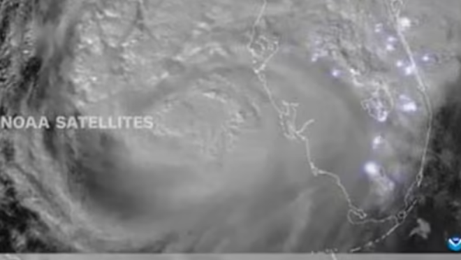 Astonishing satellite images show wild sparks of lightning in sky as Hurricane Milton tears across Florida