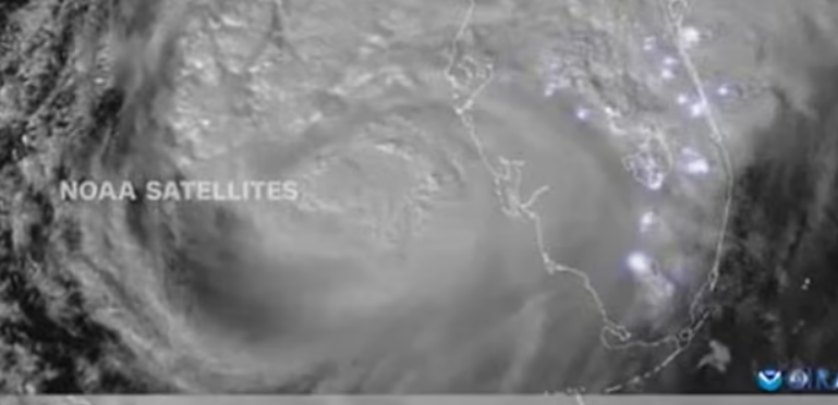 Astonishing satellite images show wild sparks of lightning in sky as Hurricane Milton tears across Florida