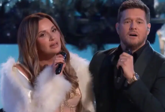 Carly Pearce & Michael Bublé Perform New Christmas Duet On “Voice” Finale