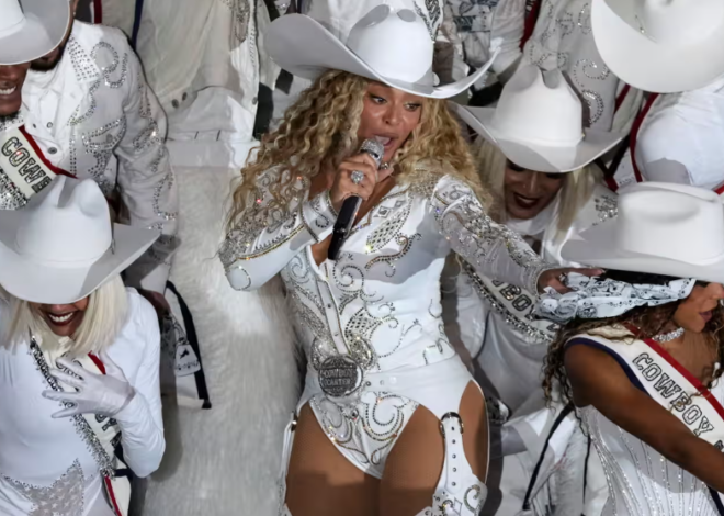 Some of Beyoncé’s most iconic moments have been on an American football field. Her barnstorming 2013 Super Bowl performance, complete with a Destiny’s Child reunion, was outdone by her guest appearance during Coldplay’s 2016 half-time show as she paid homage to the Black Panthers and freaked out a sizeable section of the US establishment (“It is now ‘cool’ to embrace violence, mayhem and, frankly, even racial separatism in the cause of civil rights,” the rightwing Heritage Foundation thinktank fumed at the time). Her 2018 Coachella performance, Homecoming, though not on a football field, featured college football’s majorettes and marching bands as she celebrated historically Black colleges and universities.  On Wednesday – in a Christmas Day half-time show streamed on Netflix from her native Houston as the Texans played the Baltimore Ravens – she again used a football game as somewhere for her to interrogate and play around with American iconography.