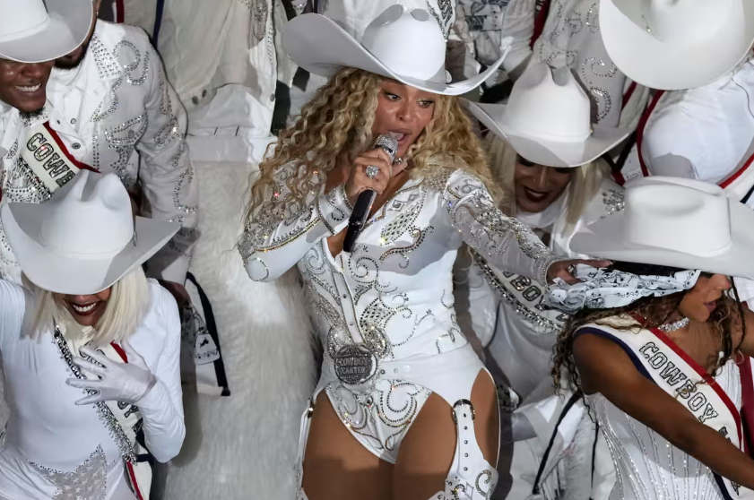 Beyoncé NFL half-time show review – country ho-ho-ho-down is playful and infectious