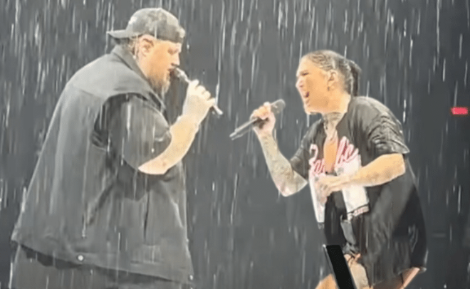 Jelly Roll and Allie Colleen Perform ‘Save Me’ in the Pouring Rain