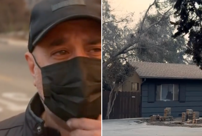 “God Saved My House” – Man Cries When He Sees His Home Survived The LA Wildfires