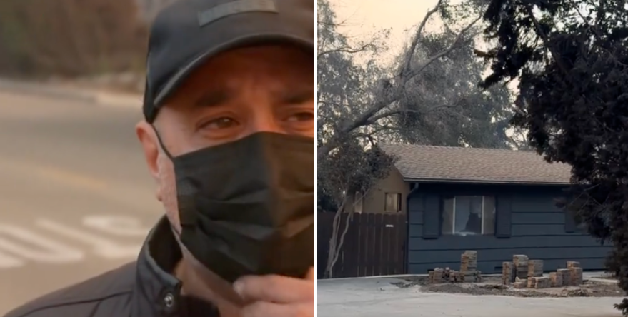 “God Saved My House” – Man Cries When He Sees His Home Survived The LA Wildfires