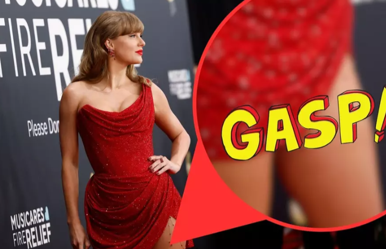 Taylor Swift’s ‘T’ Leg Chain Is What Grammy Fans Are Talking About [Pictures]