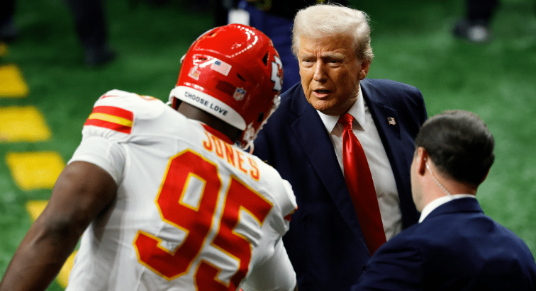 President Donald Trump Appears At Super Bowl LIX