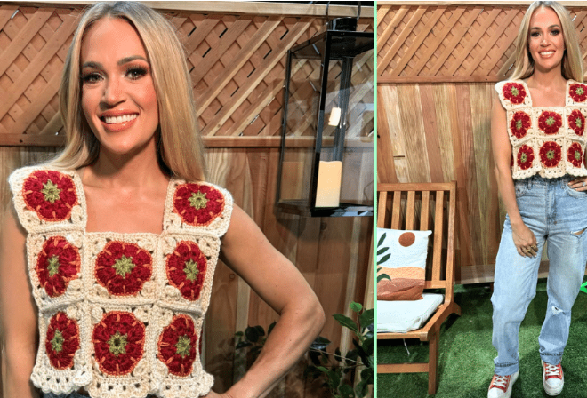 Carrie Underwood Rocks A Shirt She Made Herself While On The Set Of ‘American Idol’