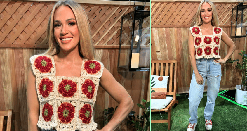 Carrie Underwood Rocks A Shirt She Made Herself While On The Set Of ‘American Idol’