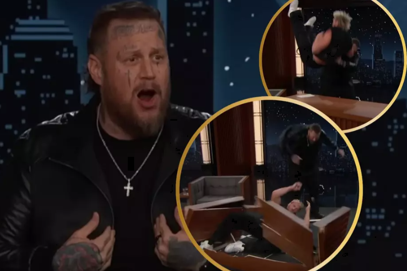 Jelly Roll Slams Logan Paul Through a Desk After WWE Stars Crash ‘Jimmy Kimmel’ [Watch]