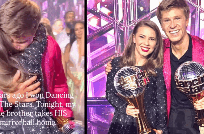 Bindi Irwin & Brother Robert Share Emotional Embrace After His Win On “Dancing With The Stars”