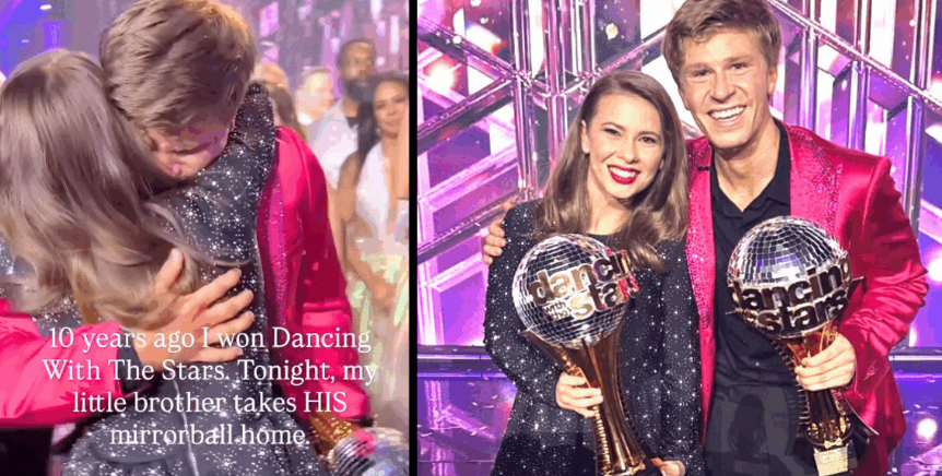 Bindi Irwin & Brother Robert Share Emotional Embrace After His Win On “Dancing With The Stars”