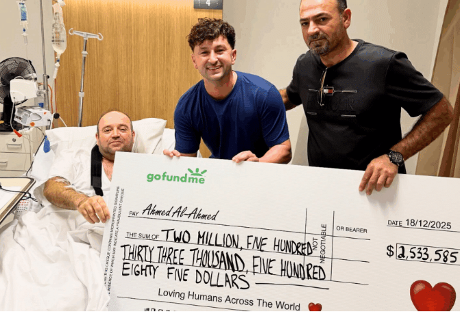 Hero From Bondi Beach Mass Shooting Receives $2.5 Million Check At Hospital