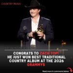 Zach Top Wins Best Traditional Country Album at the 2026 Grammy Awards