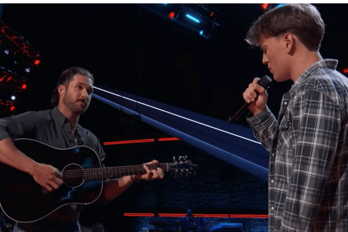 Riley Green and Joe Henley perform 'My Way' on The Voice.