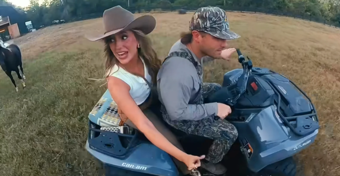 Lainey Wilson and Duck Hodges in the Kinda Love It music video