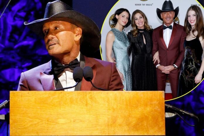 Tim McGraw struggled to mention Faith Hill in Hall of Fame speech.