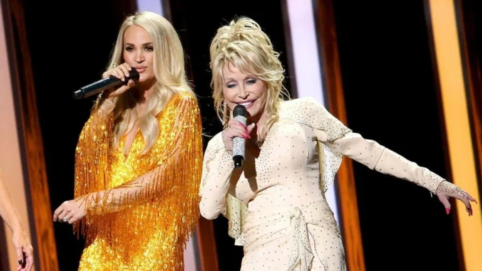 Carrie Underwood performs I Will Always Love You during the 2026 Dolly Parton tribute in Nashville.